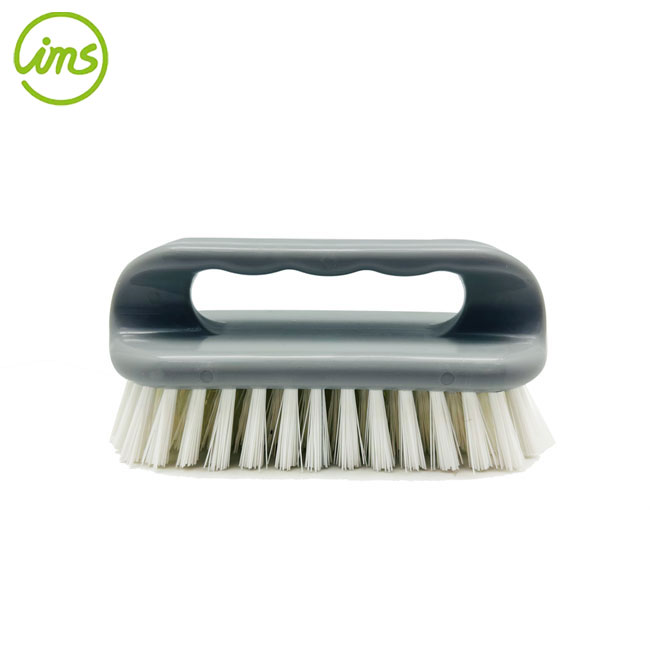 Scrubber Brush With Handle - Gray